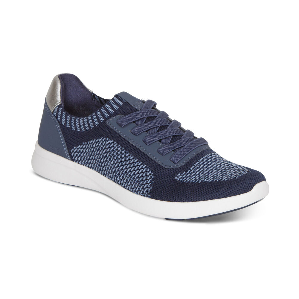 Aetrex Women's Teagan Arch Support Sneakers - Navy | USA NCQO7EW